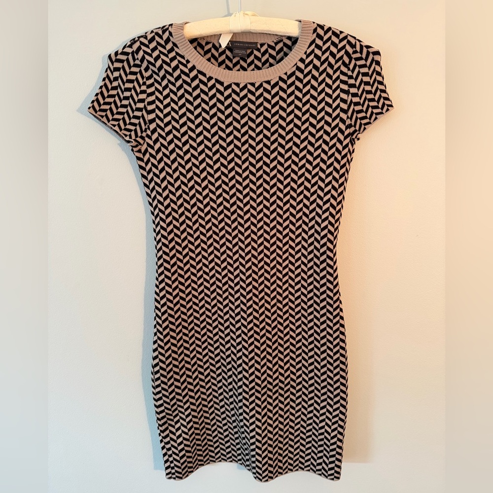 Like New - Armani Exchange Geometric Stretch Knit Mini Dress (S)